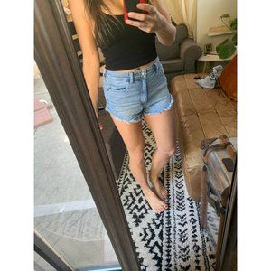 shorts sun & shadow light wash distressed ceopped jean shorts xa